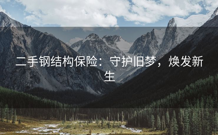 二手钢结构保险：守护旧梦，焕发新生