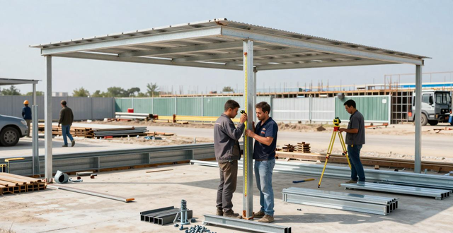 钢结构车棚施工步骤_简易钢结构_搭建简易钢结构车棚