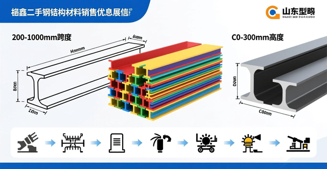 钢结构工程材料_二手钢结构回收拆解_二手钢结构货场搭建